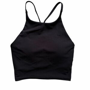 Old Navy Black High-Neck Cropped Sports Tank Top with Thin Straps